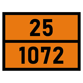 Табличка «Опасный груз 25-1072», Кислород сжатый (пленка, 400х300 мм)
